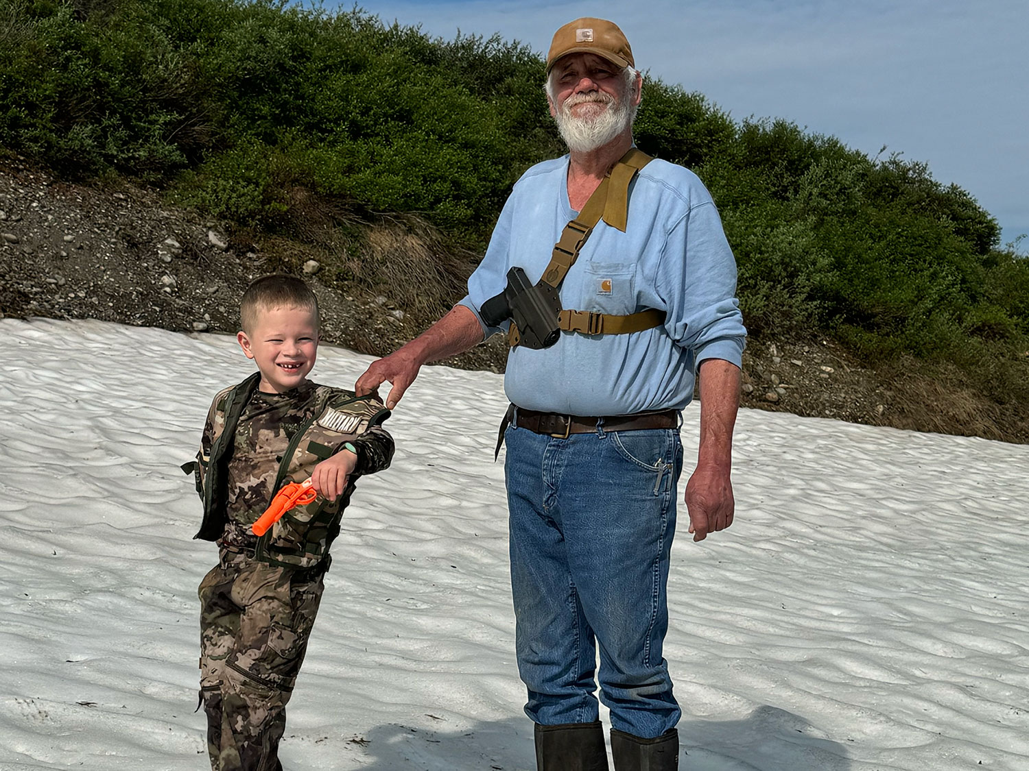 Knox Neumayr & "Bad Grandpa" enjoying the snow in Kavik