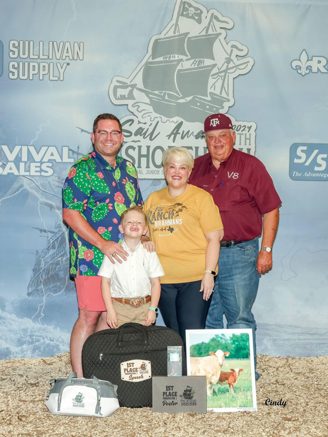 Williams & Neumayr Family of V8 Ranch at the 2024 Shorthorn Junior National Show Awards Banquet