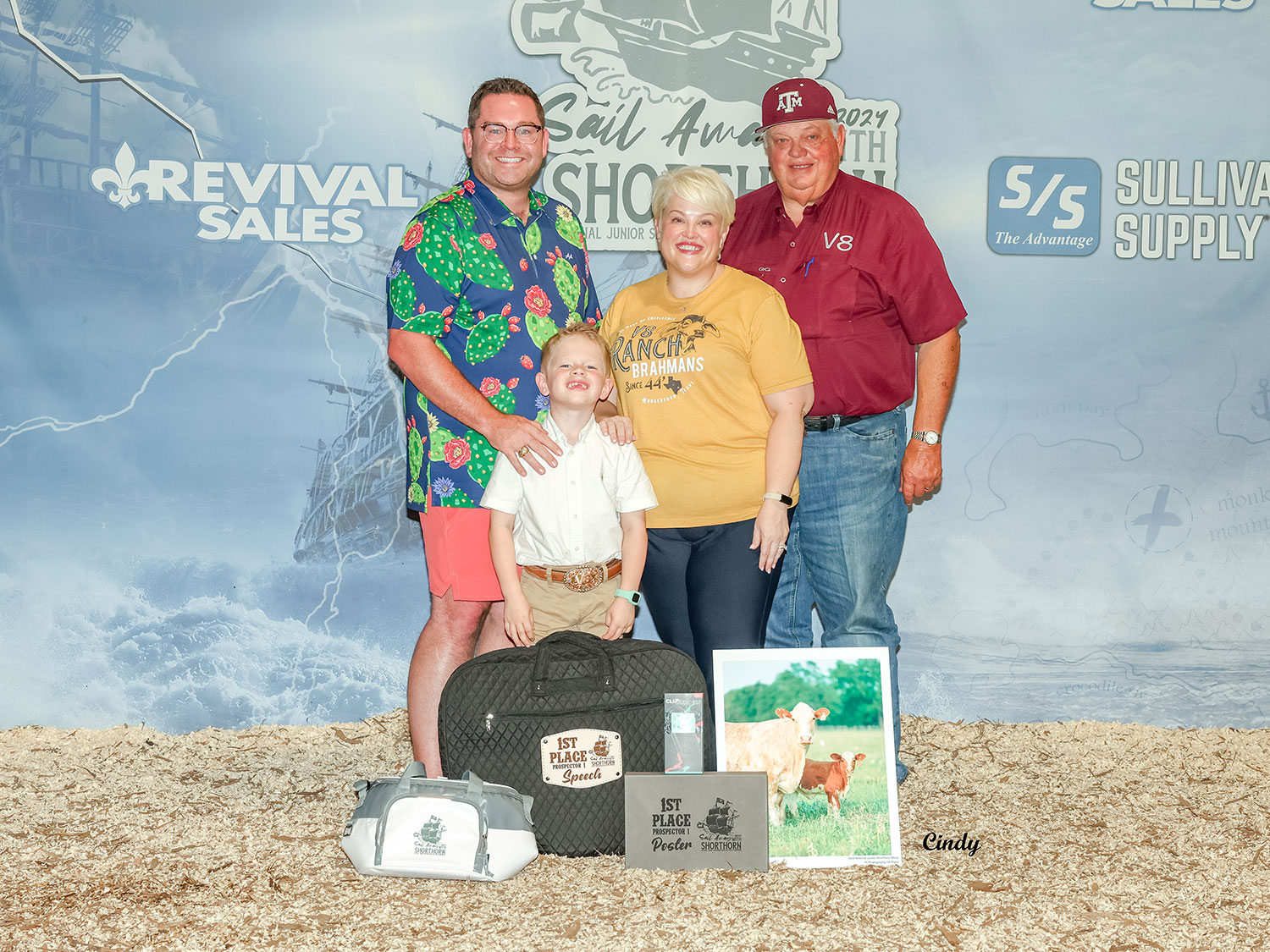 Jim Williams & Neumayr Family of V8 Ranch at the 2024 Shorthorn Junior National Show Awards Banquet